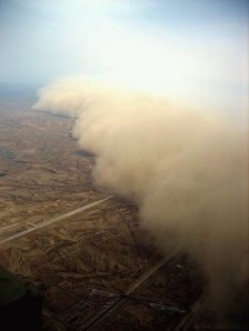 Tormenta de arena en el Desierto del Neguev, Israel